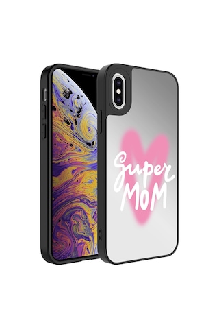 Apple Uyumlu iPhone Xs 5.8 Kılıf Aynalı Desenli Kamera Korumalı Parlak Zore Mirror Kapak