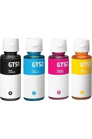 Hp Gt51-53xl - 52xl Smart Tank 500-515-519-530-615 Uyumlu 4 Renk İthal Mürekkep Seti Hp Gt51-53xl - 52xl Smart Tank 500-515-519-530-615 Uyumlu 4 Renk İthal Mürekkep Seti