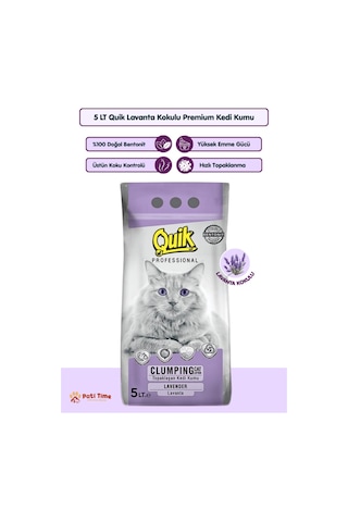 5lt Lavanta Kokulu Bentonit Topaklaşan Doğal Kokusuz Kedi Kumu + Koku Giderici Hediyeli