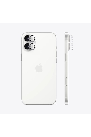 Safeus Safir Temperli Kamera Lens Koruyucu Apple Uyumlu iPhone 16 Plus Ve İle Beyaz