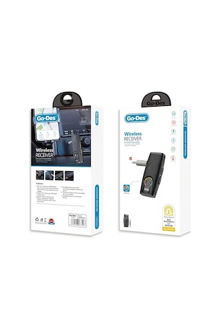Araç Ses Alıcı Go Des GD-BT203 Kablosuz Aux Girişli Bluetooth Adaptör 5.3 Versiyon
