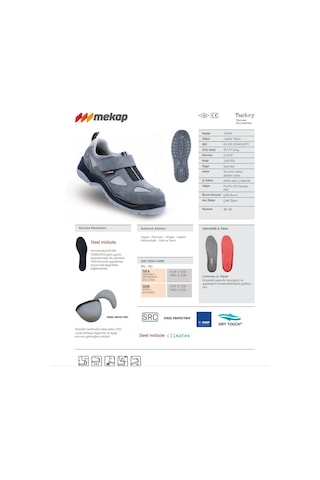 Mekap İş Ayakkabısı Gri