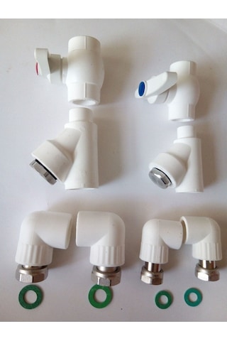 Kombi Alt Bağlantı Seti Plastik Dirsek 8 Parça