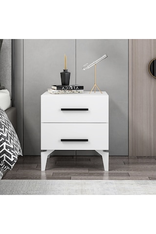Kale Ayaklı Komodin 2ç - Beyaz