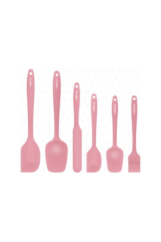 Valletta Drongo 6 Parça Silikon Spatula Seti Pembe