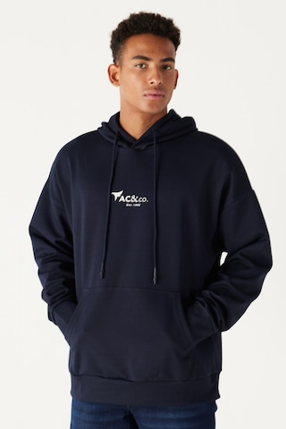 Ac&Co / Altınyıldız Classics Erkek Lacı Oversize Bol Kesim Kapüşonlu Pamuklu Baskılı Sweatshirt