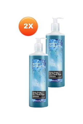 Avon Senses Ocean Surge Nane Ve Deniz Kokulu Saç Ve Vücut İçin Erkek Duş Jeli 2 x 720 ML