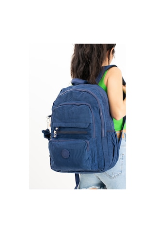 İthal Maymuncuk Hediyeli Ultra Hafif Çok Cepli Krinkıl Sırt Çantası Unisex Lacivert