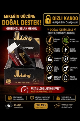 Diblong Ginsengli Islak Mendil 24 Adet Ginseng Özlü Erkeklere Özel Islak Mendil Diblong Ginsengli Islak Mendil 24 Adet Ginseng Özlü Erkeklere Özel Islak Mendil
