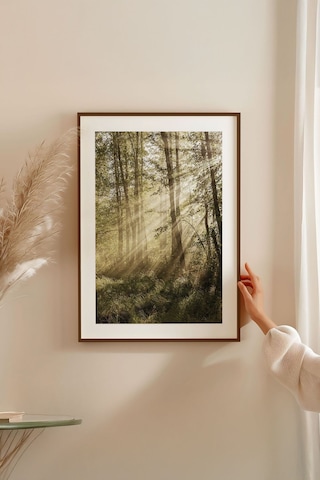 Tek Parça Kahverengi Gerçek Ahşap Çerçeveli Tablo Seti - Model 7 - Ersykhvcrv7