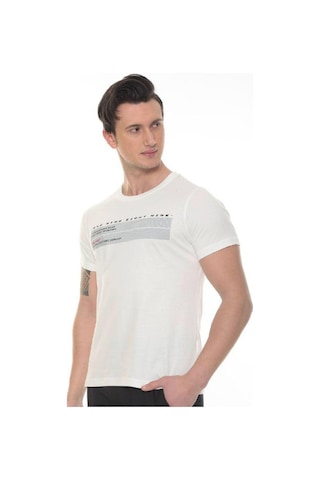 Fore Sport Erkek One Nıne Baskılı T-shirt Ekru