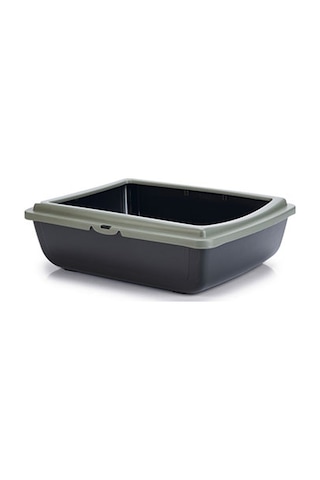 Beeztees Kalın Kenarlı Açık Kedi Tuvaleti Antrasit Mavi 48x38x14 Cm 274-53000.01