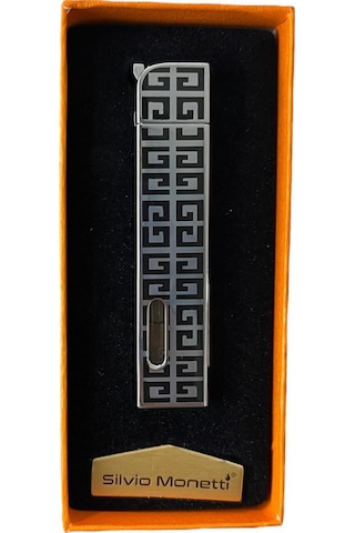 Gümüş Siyah Desenli Pürmüzlü Metal Çakmak 109371