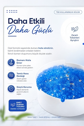 Omilife 25'li Su ile Aktifleşen Jel Küllük Kullan At Kul ve Koku Emici Pratik Küllük