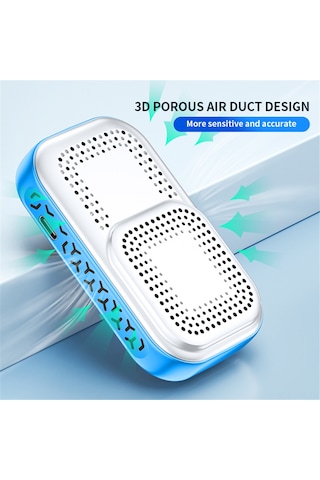 Ximistore9 Taşınabilir 3'ü 1 Arada Co Dedektörü - Sıcaklık, Nem Ve Hava Kalitesi Ölçer Mavi