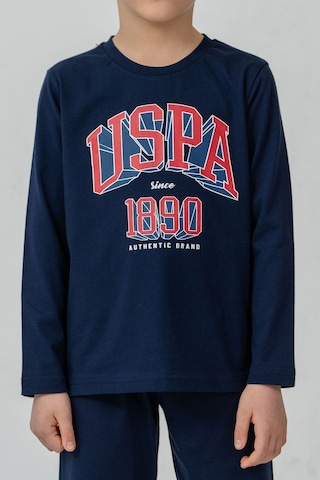 U.S. Polo Assn. Erkek Çocuk Pijama Takımı Baskılı Lacivert Uzun Kol Pijama Takımı Us2636-c-v1 Us2636-c-v1