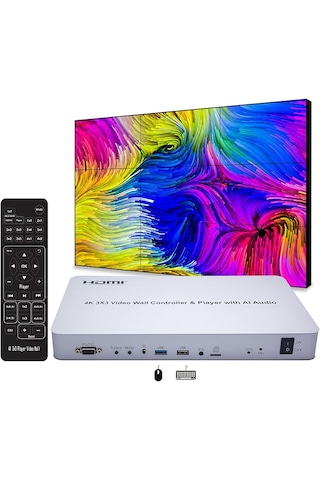 All Lınk Hvw33 4k 3x3 Hdmı Vıdeo Wall Controller