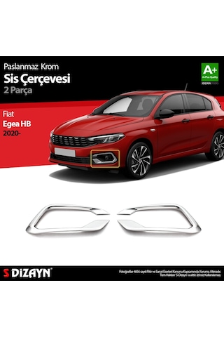 S-Dizayn  Fiat Egea Hb Krom Sis Çerçevesi 2 Prç. 2020 Üzeri N11.206