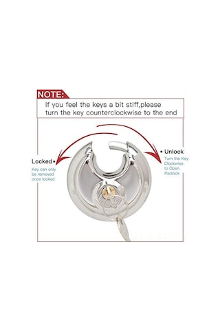 Lemestar Paslanmaz Çelik 4'lü Disk Kilit Seti - Dayanıklı Çelik Kilitler 70mm - Depo, Garaj Ve Bahçe Kullanımı İçin