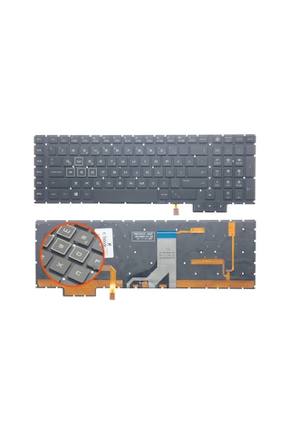 HP Uyumlu Omen 17-An100 Serisi Klavye Işıklı (Siyah Tr) 17-An100 Serisi Rgb Model