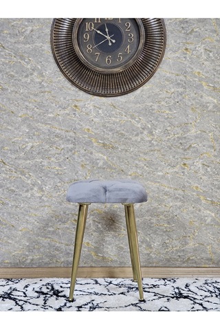 Kare Gold Kaplama Konik Ayaklı Tabure - Oturak - Bar Taburesi - A Çok Renkli