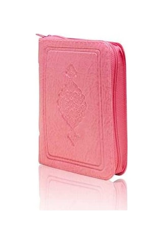 Kuranı Kerim Fermuarlı Kılıflı Pembe Renk - Cep Boy N11.3051