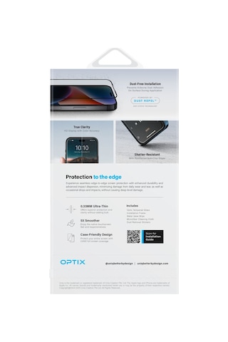 Apple Uyumlu iPhone 16 Pro Max Ekran Koruyucu Cam Optix Vivid Serisi Dustrepel Oleofobik Teknolojisi