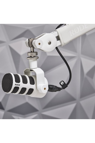Podmic: Beyaz Profesyonel Dinamik Podcast / Broadcast Mikrofon