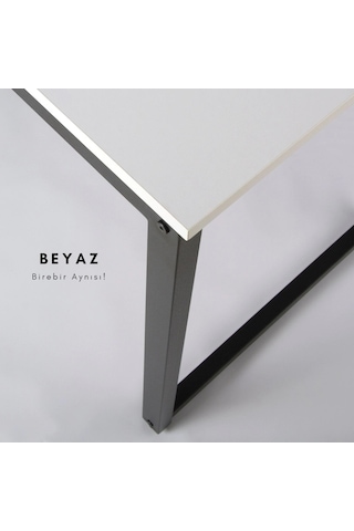 Abronyahediye Ofis Masası Ahşaplı Çalışma Bilgisayar Masası Metal Ayaklı Masa