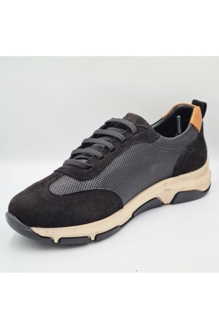 Mammamia D26ya-3575 Siyah Hakiki Deri Lastik Bağcıklı Kadın Günlük Casaul Sneaker Ayakkabı Siyah