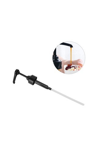 Hangfox Monın 1883 Şurup Pompa, 8ml Kantitatif Dağıtım, Kahve-içecekler İçin Siyah Abs Basınçlı Uç, Fırça Uzunluğu Kesilebilir Siyah