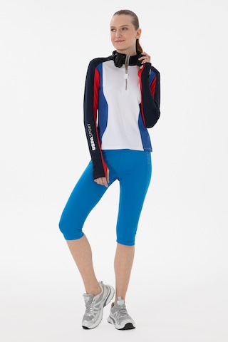 U.S. Polo Assn. Kadın Saks Mavisi Yüksek Bel Capri Spor Tayt 50284265-VR045