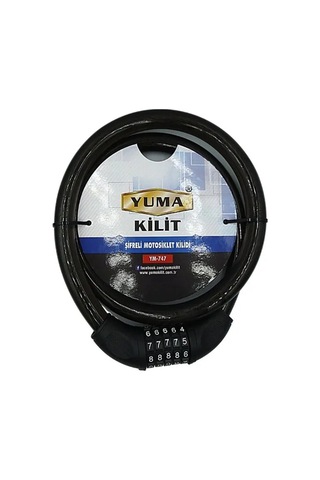 Jenerik Yuma Ym-747 120cm 20mm 5 Şifreli Siyah Motorsiklet Kilidi