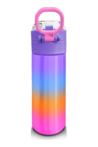 Coral High Kids Renk Geçişli Desenli Pipetli Ve Direkt İçim Çelik Termos 500 Ml 31875 Eflatun