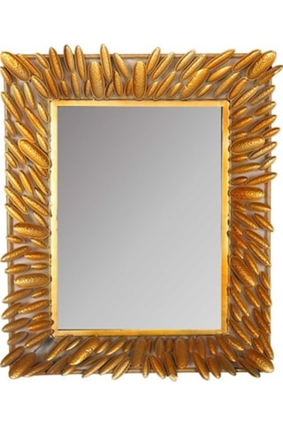 Vitale Kabuklu Model Dikdörtgen Ayna Gold Ak.Df0073 Sarı