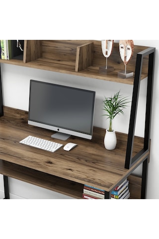 Yesst Momento 120 Cm Raflı Çalışma Masası (451035169) Ceviz