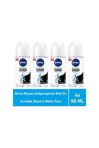 Roll On Invisible Black White Pure 50 ML - 4'lü Avantaj Paketi