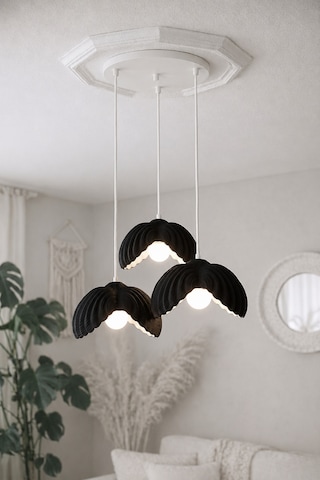 Lotus Çiçek Tasarım Üçlü Sarkıt Avize - Modern Tasarım Gece Lambası İç Dış Ortama Uygun - 25 Cm - Kahverengi Siyah Lotus Çiçek Tasarım Üçlü Sarkıt Avize - Modern Tasarım Gece Lambası İç Dış Ortama Uygun - 25 Cm - Kahverengi Siyah