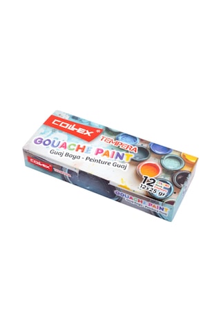 Collex Guaj Boya 12 Renk Karton Kutuda 25 Ml 6228 Çok Renkli