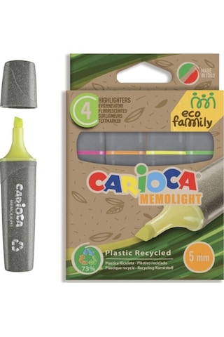 Carioca Eco Family Fosforlu Marker 4'lü Çok Renkli