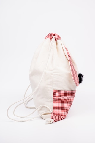 Fabric Craft Bag Çocuk Sırt Çantası Kırmızı Köpek Figürlü Krem - Kırmızı