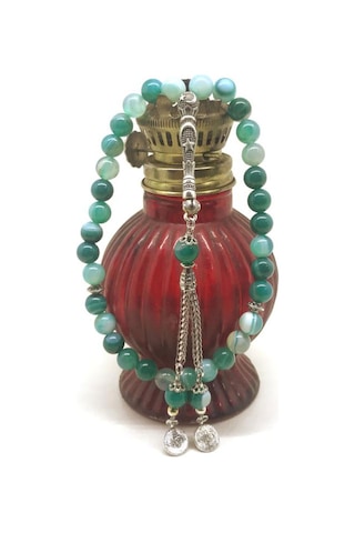 Yeşil Akik Doğaltaş Tespih