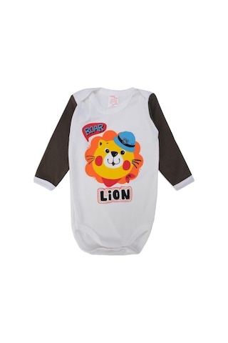 Bebelop Lion Baskılı Uzun Kollu Çıtçıtlı Zıbın 001