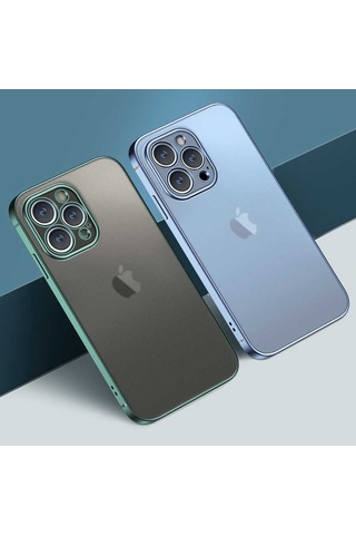 Apple Uyumlu iPhone 13 Kılıf Zore Mat Gbox Kapak-Mavi