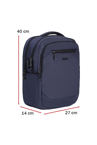 Dada Unisex Lacivert Okul Sırt Çanta Orta Boy Lise Üniversite 13,3-14 inç Usb Type-c Su Geçirmez Oxford Kumaş