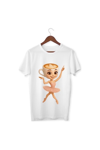 Ballerina Cappuccino Tişört Çocuk T-shirt Italıan Braınrot Yetişkin Unisex Tişört Beyaz