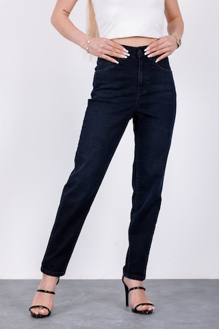 HLT Jeans Lacivert Kadın Mom Jean Yüksek Bel Likralı Esnek Kot Pantolon Anna-2076