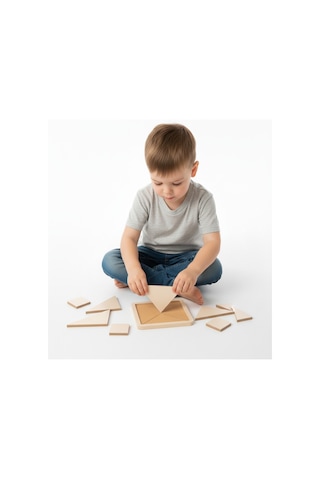 Doğal Montessori Eğitici Denge Oyunu - El Yapımı Yapboz Puzzle Seti
