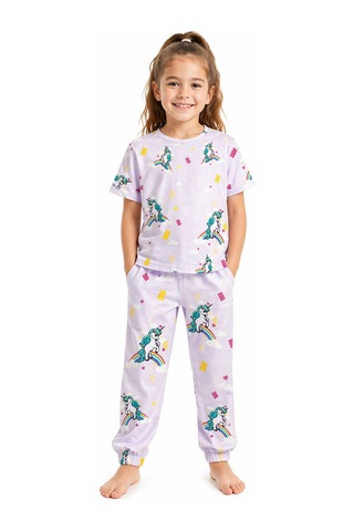 Harıbo Haribo Lisanslı Unicorn Desenli Kısa Kollu Pijama Takımı Lila