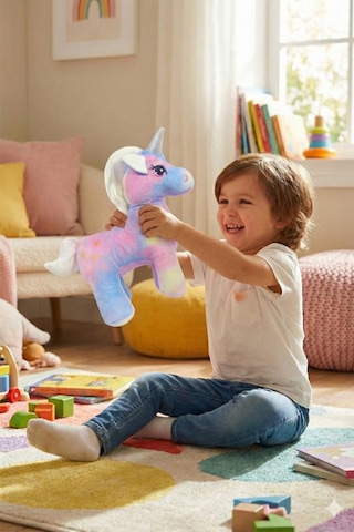 Sevimli Unikorn 30 Cm Peluş Oyuncak Pony Çok Renkli